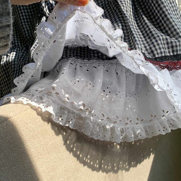 Gingham Black and White Ruffle Skirt - Picture 6 of 17